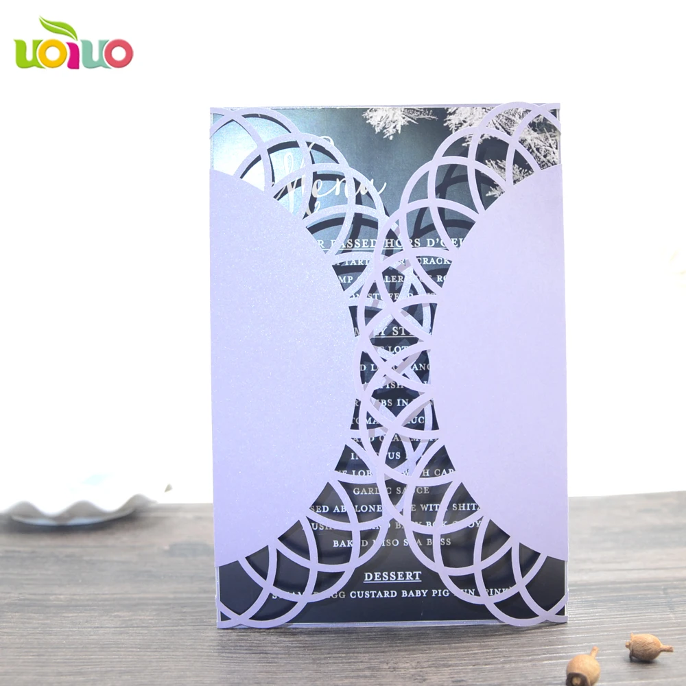 

free shipping 50set inc213 Customized Elegant White Lace Laser Cut Card Wedding Invitations Cards With Envelope 50pcs/Lot Black