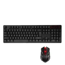ALLOYSEED USB Wireless Gaming Keyboard Mouse Kit 104 Key Gamer Mice Combo Set Adjustable DPI Optical Mouse for Computer Tablet