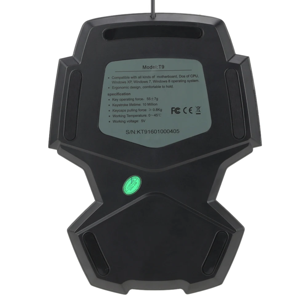 T9 47-клавишная клавиатура профессиональные один одной рукой USB Проводная клавиатура Esport геймер клавиатура