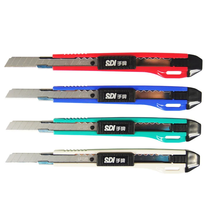 

art designer knife SDI 0406C super automatic locking working knife 3 pieces/set trumpet knives 9 mm paper cutter stationery
