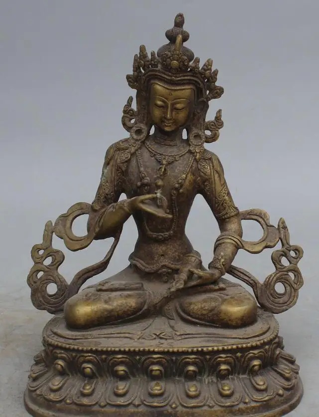

wang6710986++10" Chinese Tibet Tibetan Bronze Vajradhara Vajrabhairava Goddess Buddha Statue