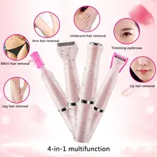 4 в 1 Многофункциональный водонепроницаемый инструмент для удаления волос USB Перезаряжаемый электрический триммер для тела набор триммер для бровей щетка для бритья