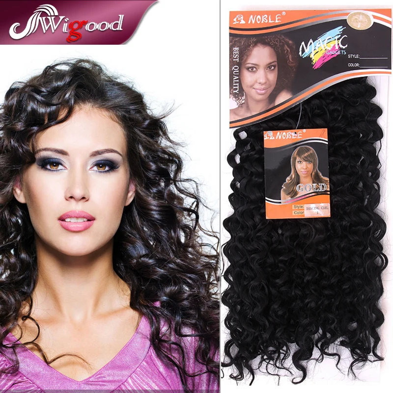 1 Piece Only Noble Gold Dancing Curl Synthetic Hair18" Color1 Premium