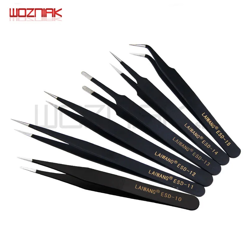 

Wozniak Antistatic BGA maintenance tweezers for fingerprint flying line of mobile phone CPU NAND CHIP IC forceps Repair plier
