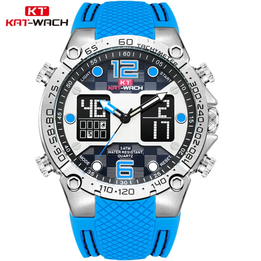 

high Quality Men Watch LED Digital Watches Waterproof Shockproof Rubber band Casual Quartz Sports Military Diving 50M Watch