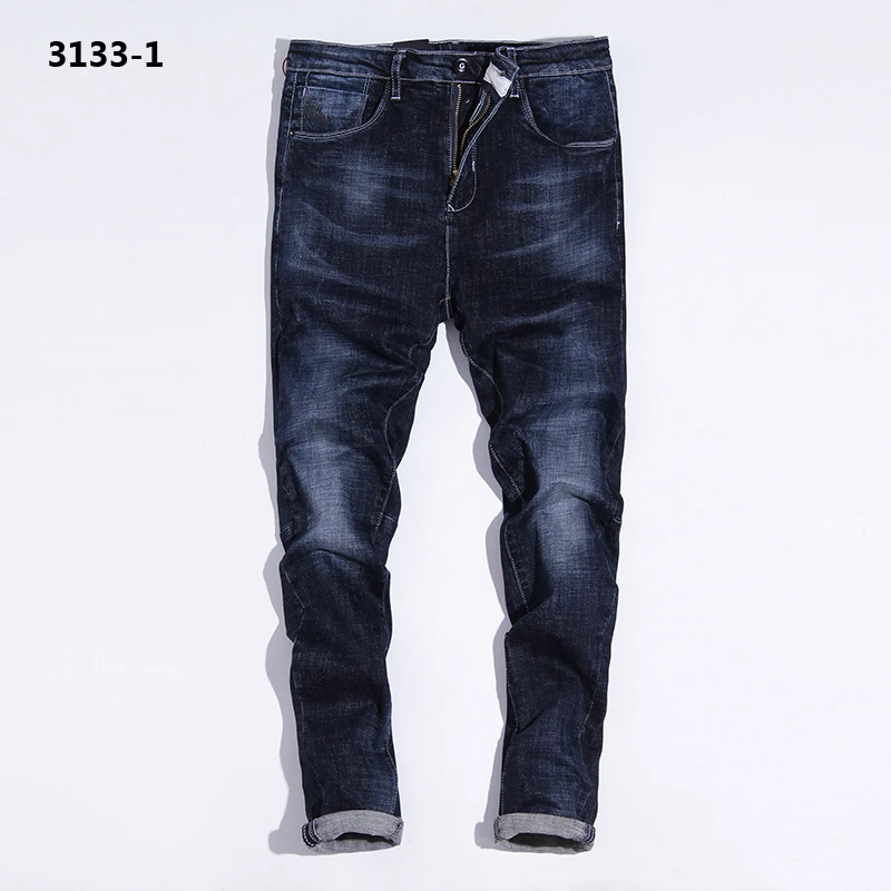 

England Dark Blue Jeans Men Waterwash Denim Overalls Men Brand Clothing Mens Simple Designer Jeans Masculino Pants rtls 3133-1