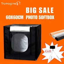 60*60*60 см LED Аксессуары для фотостудий Свет Палатка Стрельба Софтбоксы Фотография Light Box + Портативный сумка + диммер выключатель адаптера переменного тока