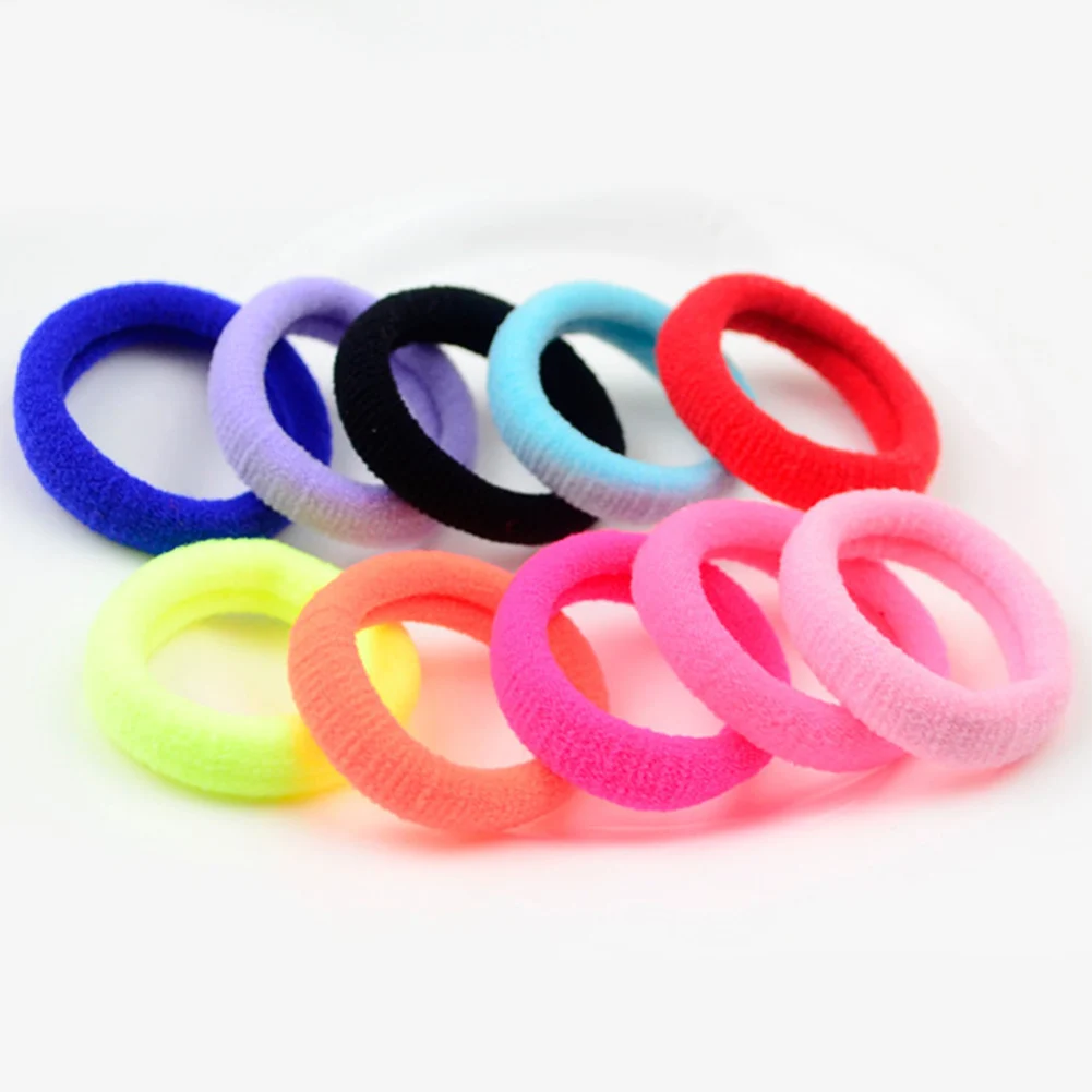 hair bow for ladies 50Pcs/Lot Hair Accessories for Girls Elastic Hair Bands Candy Color Rubber Bands Black White Ponytail Holder Hair Tie knot hair band