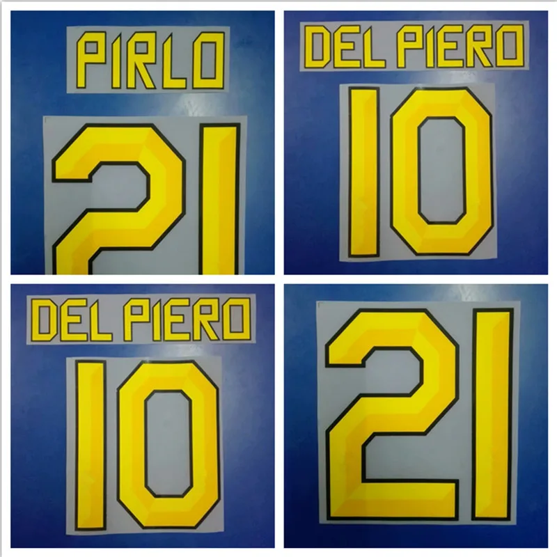 

10-11 Serie A Retro #10 DEL PIERO #21 PIRLO player printing fonts hot stamping soccer patch badges
