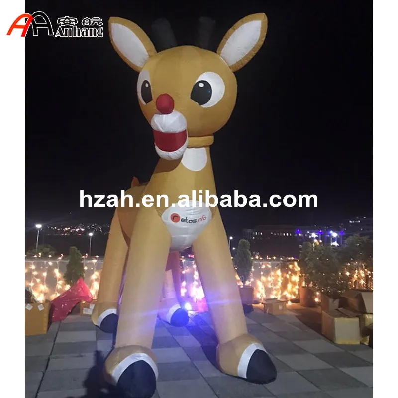 Рождественский гигантский надувной олень анимированный рудолф красный nosed олень