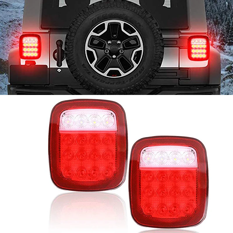 12V 16 LED Truck Trailer for Jeep JK TJ CJ YJ Stop Turn Signal Tail Light USA