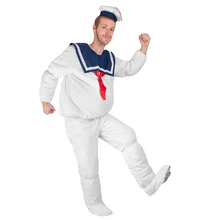 Взрослых Ghostbusters Stay Puft marhmallow Косплэй костюм Для мужчин призрак моряк Хэллоуин весело костюм