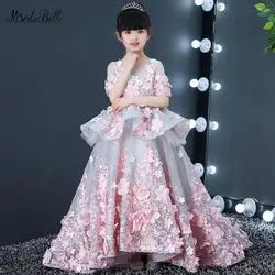 Modabelle 3D цветы Платье принцессы для девочек с цветочным рисунком Vestidos Comunion бальное платье для девочек вечерние Праздничное платье Abito Cerimonia