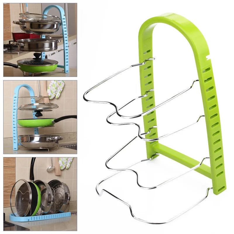 

Milk Pan Rack Frying Pan Rack Durable Kitchen Pot Lid Organizer for Multifunction Serving Trays Easy To Clean for Adjustable
