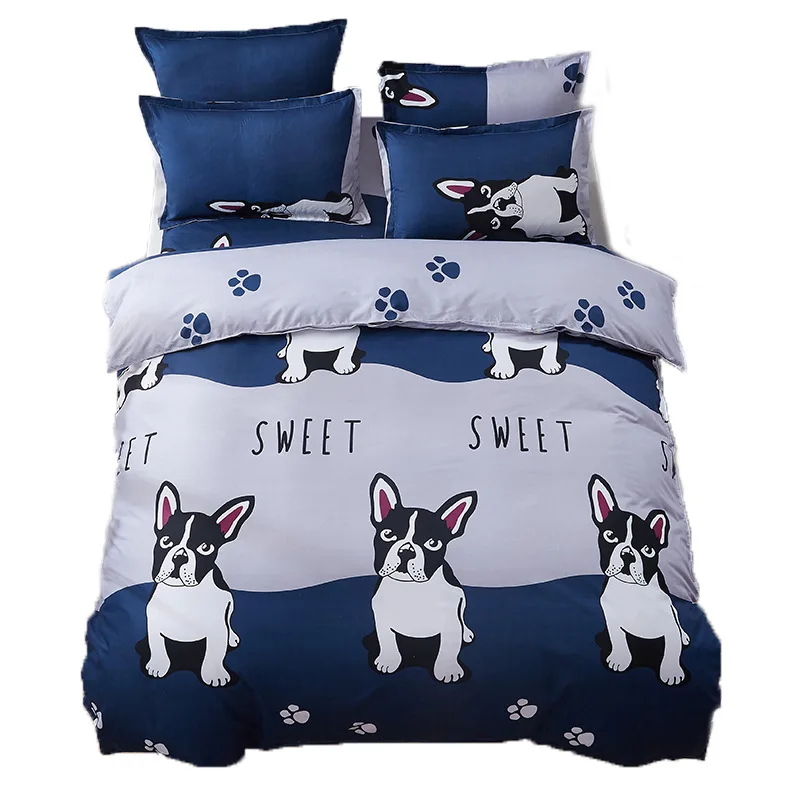 Nouveau 3D Parure de lit Bull Dog Ensemble De Literie /& taies d/'oreiller