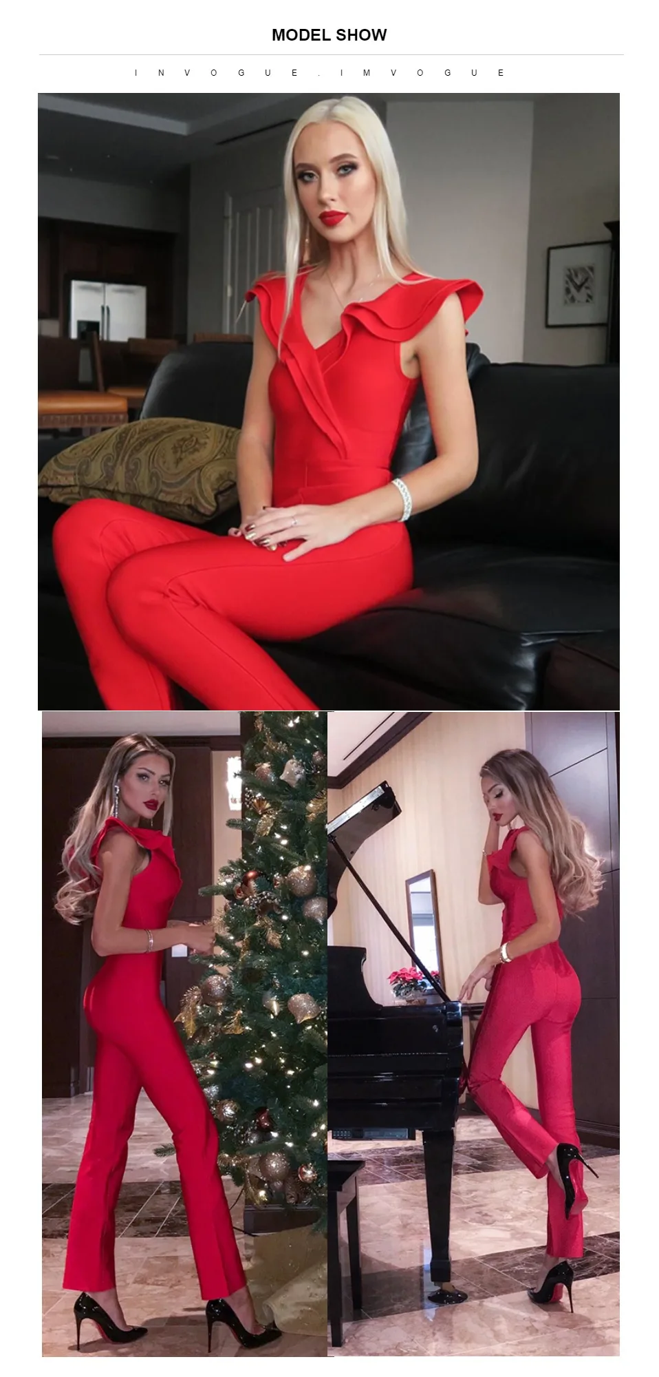 INVOGUE. IMVOGUE Новое поступление Мода оборками Sexy V образным вырезом спинки без рукавов сплошной цвет Bodycon комбинезон