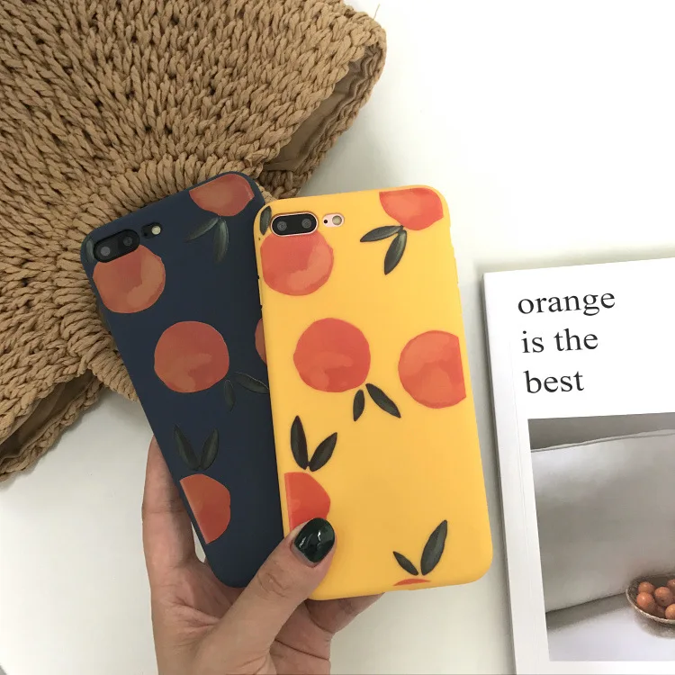 Ins оранжевый Телефон чехол для iPhone 6 6s 6plus Plus 7 7Plus 8 8Plus X XS XR XSMAX Мягкий ТПУ Поддержка