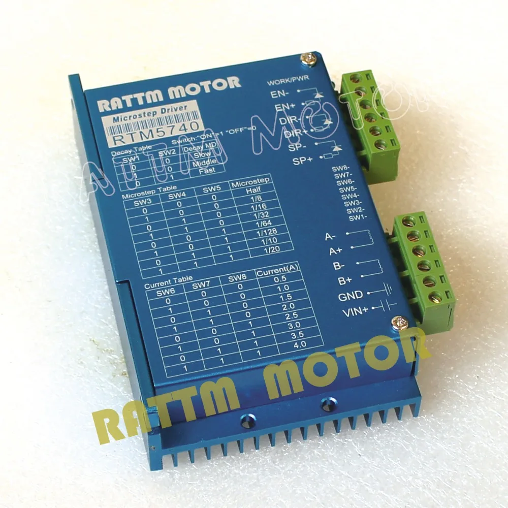 RTM5740 50VDC 4A 128 microstep CNC stepper motor driver from RATTM MOTOR