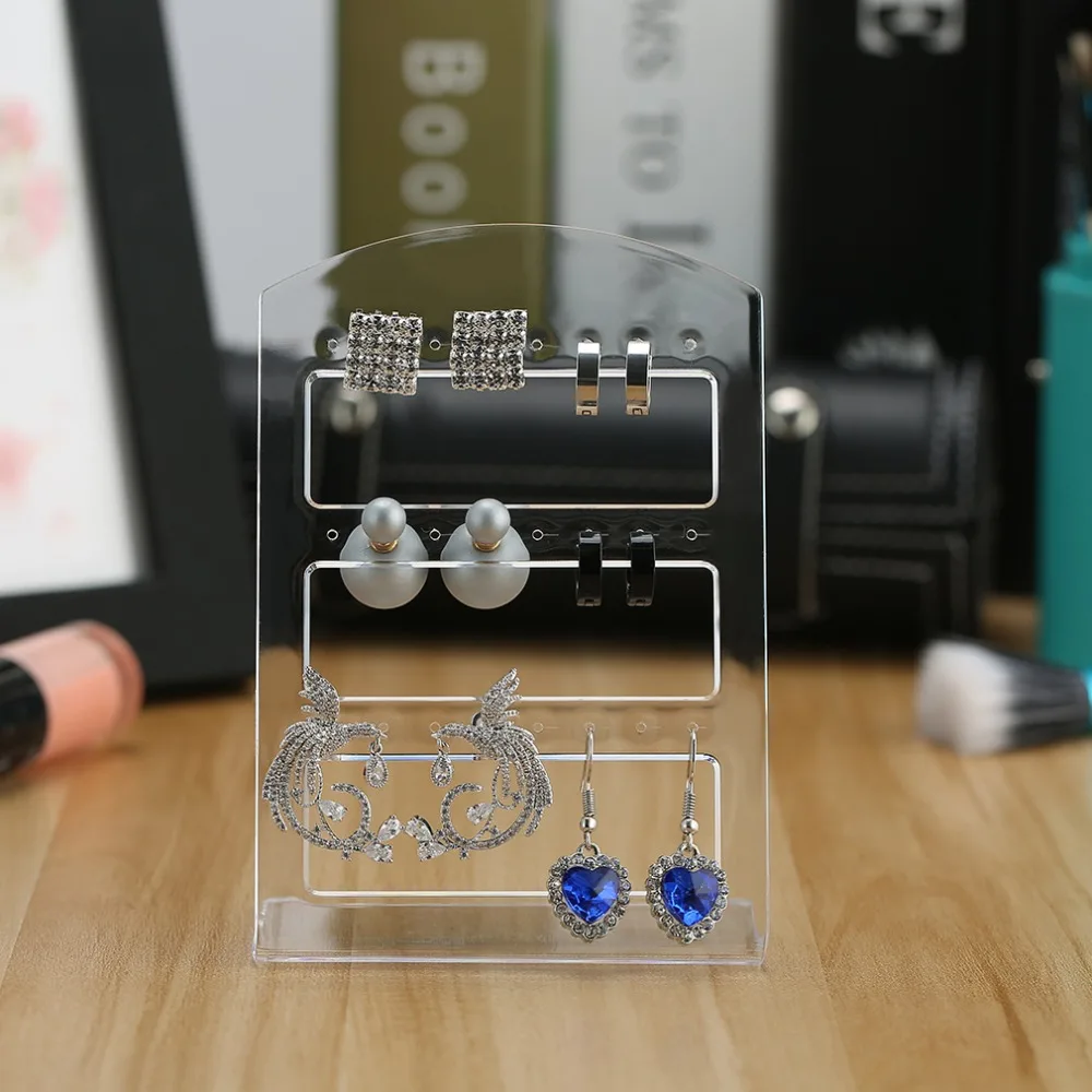 24 Holes Earring Jewelry Show Plastic Display Rack Stand Organizer Holder Jewelry Packaging