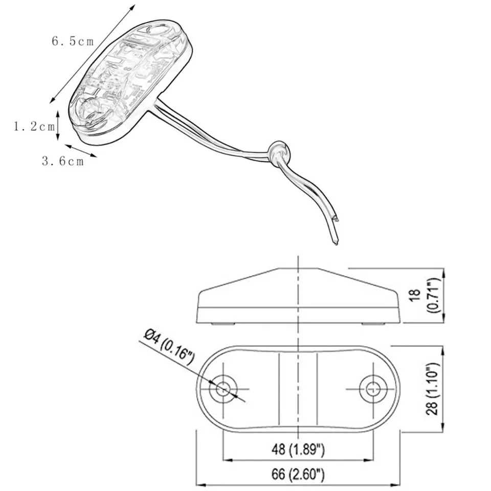 2 LED 12/24 V Авто прицеп караван сторону маркер включение света просвет светодиодные лампы Грузовик Amber красный, белый автомобиль-Стайлинг 9-30 V