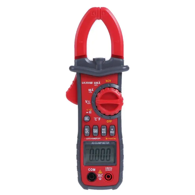 

UA2008A Handheld Clamp Meters Digital Clamp Multimeter Flashlight AC/DC LCD Clamp Tester C/AC Voltage AC Current Meters