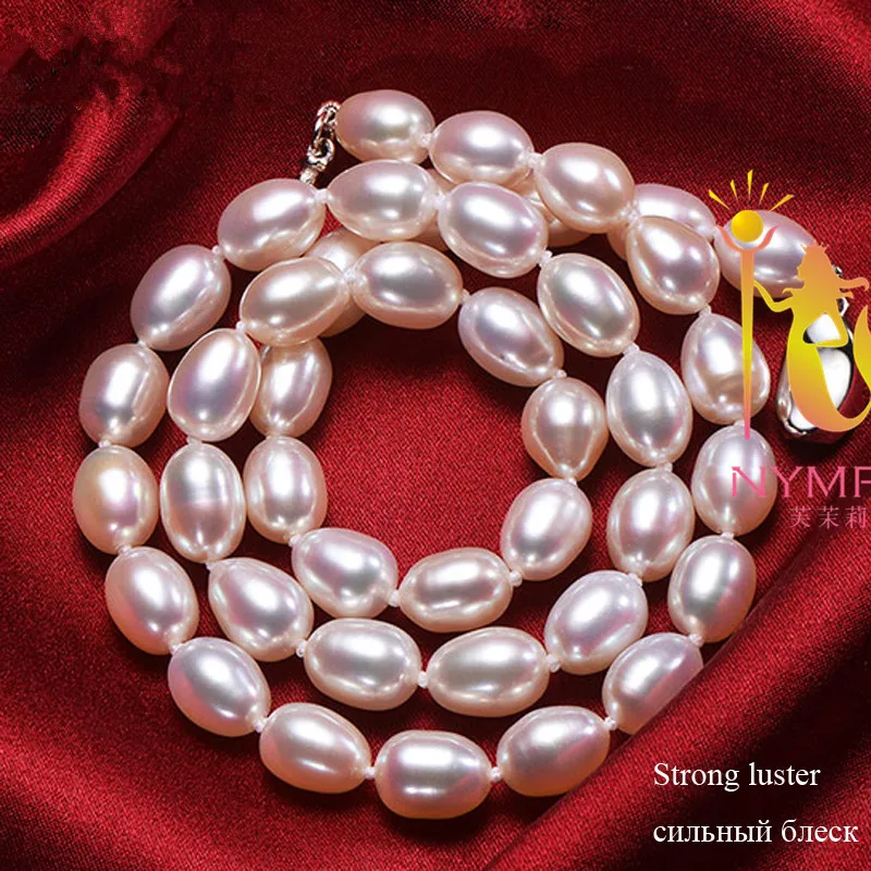 [NYMPH] жемчужные Ювелирные наборы для женщин пресноводный жемчуг ожерелье браслет серьги белая капля воды ювелирные изделия модный подарок [T03]