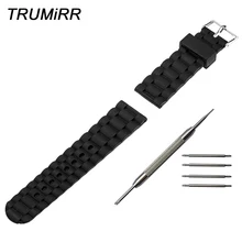 24 мм, силиконовая резина Ремешок для наручных часов sony Smartwatch 2 SW2 сменный ремешок на запястье браслет с Нержавеющая сталь и пряжкой; Цвета: черный