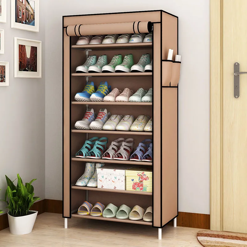 7 ярусный стеллаж для обуви, тканевый стеллаж для хранения обуви направляющая для шкафа, органайзер для обуви на молнии, стоящий Sapateira Organizador мебель 36 - Color: Chocolate