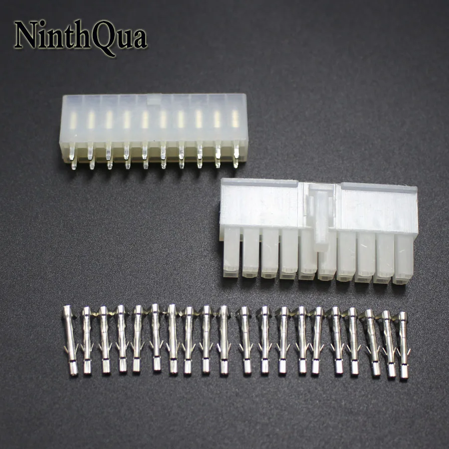 

1sets 5557 5569 20P Straight Pin Wire Terminals Electrical Connector 4.2mm 20Pin Plug jack for Car Auto PC ATX