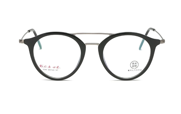 Двухлучевые очки для пилота, оправа TR90, пластиковые титановые мужские и женские оптические модные компьютерные очки 46827 - Цвет оправы: C1 bright black