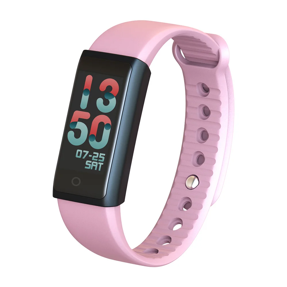 Смарт-браслет с монитором управления музыкой, камерой артериального давления, пультом дистанционного управления кислородом крови, спортивные часы, фитнес-браслет - Цвет: pink