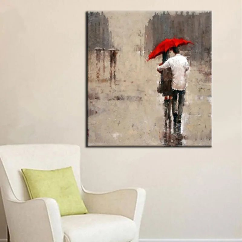 

Handpainted Abstract Figure Oil Paintings on Canvas Handmade Street People Pictures Large Grey Painting Home Decoration Wall Art