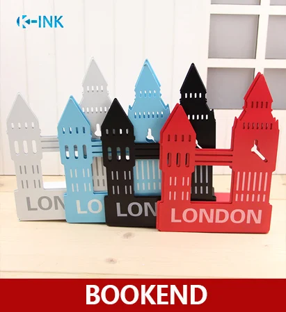 Metal London Big Ben Bookends Simple Style Desk Book Organizer as Stand | Канцтовары для офиса и дома