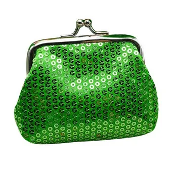 

2019 Wallet Girls Womens Small Sequin Soild Color Fashion Card Holder Coin Purse Clutch Long Handbag Lightweight Make Up Bag