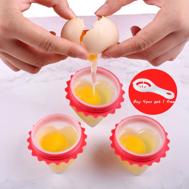 

4Pcs/Lot Egg tools Silicone Egg Poacher Egg Cooker Boiled Egg Cooking Egg heart shape For Breakfast