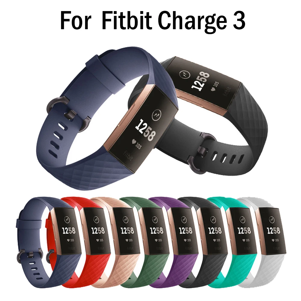 

Durable Watch Band straps for Fitbit Charge 3 strap on Fit Bit Charge 3 Charge3 Wrist Silicone leather belt Bracelet Accessories