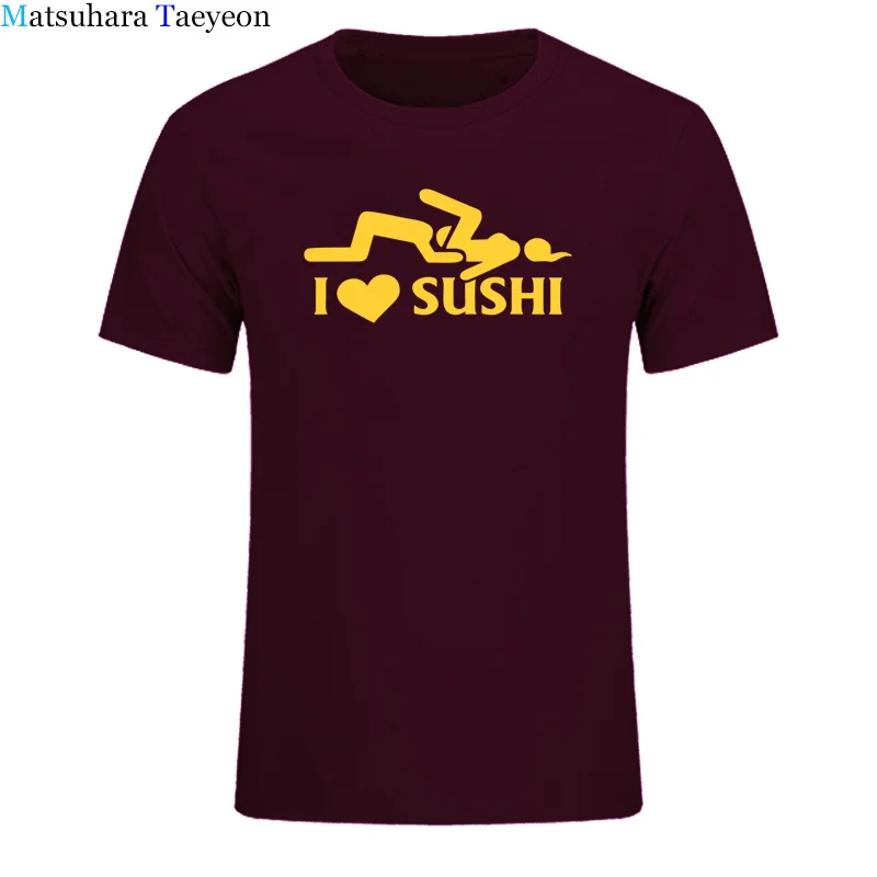 Футболка Funny I Love Sushi хлопковая футболка с коротким рукавом свободная принтом и