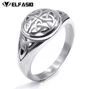 

Women's Girl's Celtic Knot Silver Gold Stainless Steel Ring Jewelry
