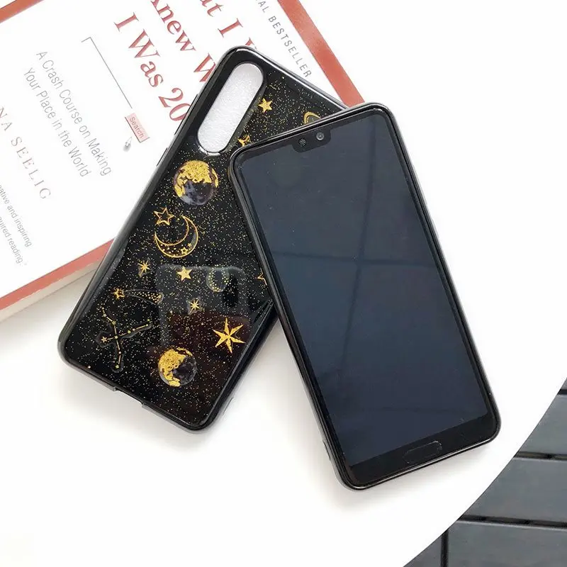 Мягкий чехол для Huawei P30 P20 Pro Mate 20 Lite Honor 8X P Smart Z Y9 Prime 2019 блестящий прозрачный с