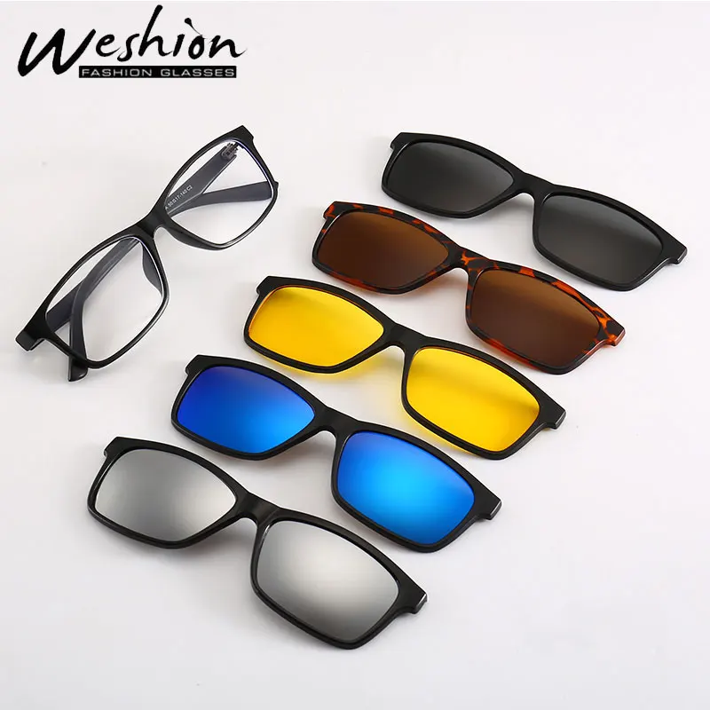 Sets Polarized Men Sunglasses Women 5 In 1 1 In 1 Clip On Glasses 2019 Tr90 Optical Prescription