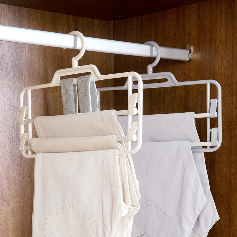 Multilayer trousers closet trousers shelf home hanger pants rack