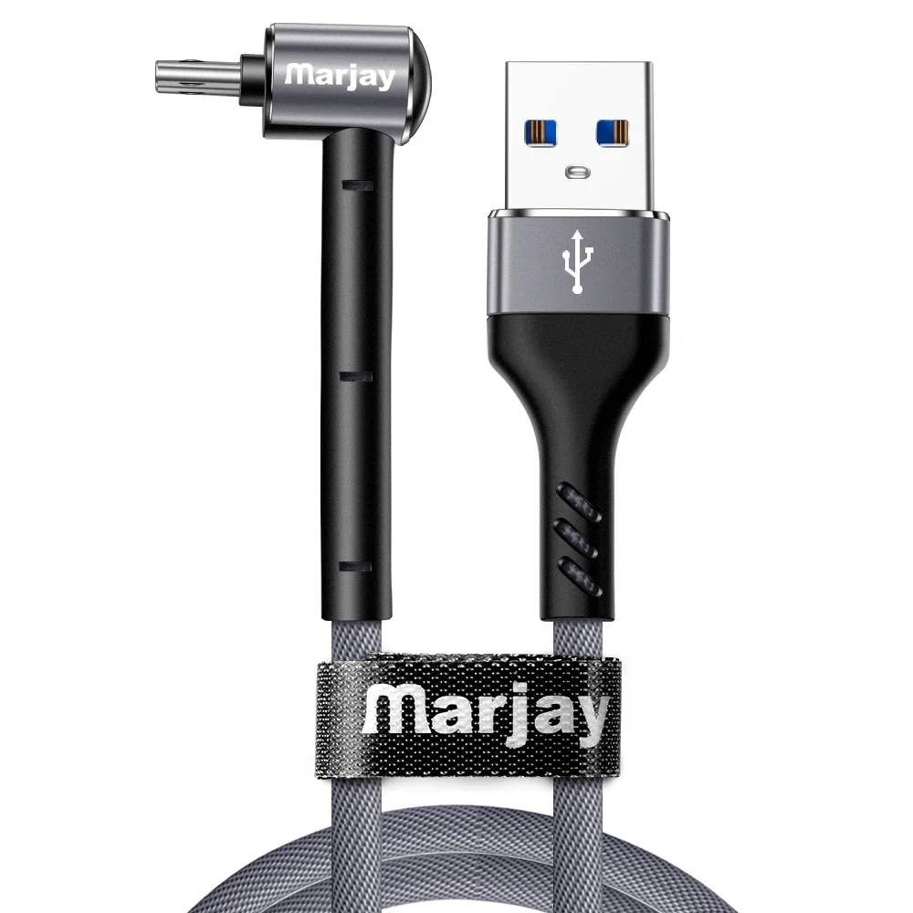 Marjay Micro USB кабель 2.4A Быстрая зарядка 90 Dgree Microusb для samsung Xiaomi Redmi 4 Note 5 huawei Android телефонный провод шнур