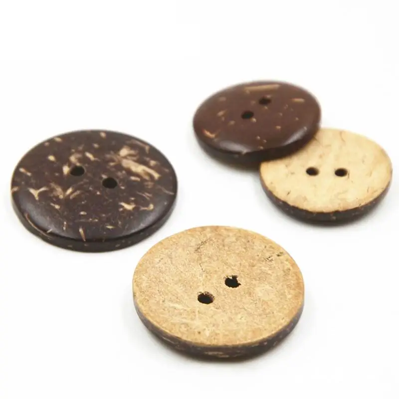 50PCS 2 Holes 15MM Round Green Wooden Coconut Buttons Coating Press Studs Snaps for Shirt Scrapbook Home Textile Sewing