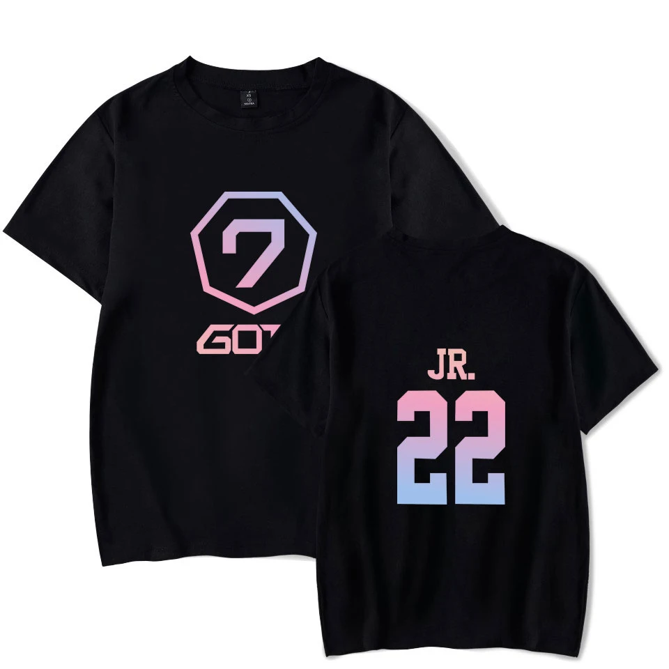Got7 JR. 22 футболка с круглым вырезом Kpop Повседневная летняя коротким рукавом фанаты