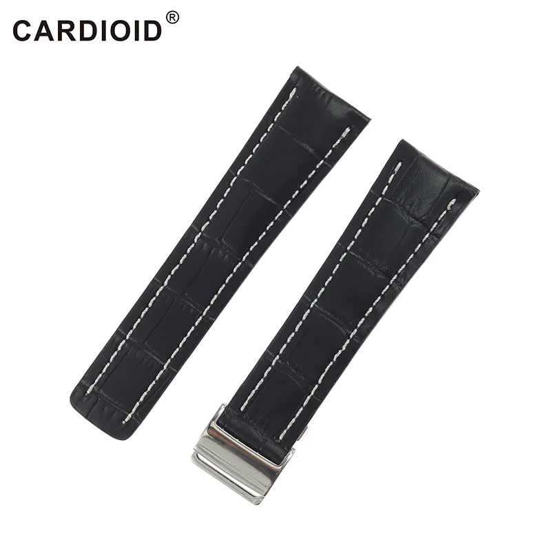 

New 22/24mm Watch Band for Breitling Transocean SuperoceanNavitimer Avenger II GMT Challenger Genuine Leather Strap Accessories
