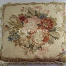 10 к 1" X 18" ручная работа шерсть вышивка подушка ручной работы Подушка с цветочным дизайном без вставки