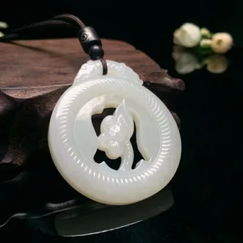 

Exquisite Hetian jade lotus pendant h14#