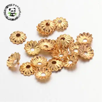 

50000pcs More-Petal Golden Iron Bead Caps Jewelry Findings for DIY Jewelry Making 5x1.5mm, Hole: 1mm