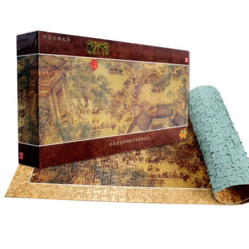Hot Sale Adult Puzzle Toys 3D Paper Puzzle 1000 Pieces Puzzles The Riverside Scene at Qingming Festival