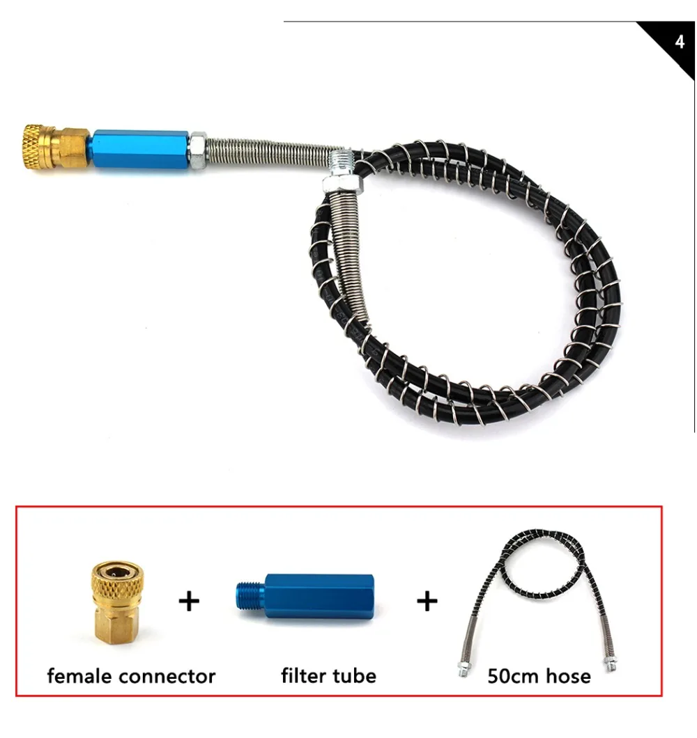 Высокая Давление насос фильтр PCP Пейнтбол ВВС M10x1 40MPA фильтрации воздуха 50 см шланг M10x1 небольшая трубка Вода-масло сепаратор синий